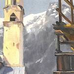 Immagine: 34 Chiesetta di Penia - 1966 Val di Fassa Olio su cartone pressato 48 x 38
