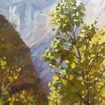 Immagine: 39 ravina con monte bondone 1969 olio su tela 50 x 40 collezione Gigi Boselli