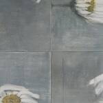 Immagine: Bertolini Carla Maria - linguaggio universale olio su cartoncino con acqua ragia e carta vetrata 30x30