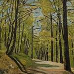 Immagine: Bruno Capossela - Passeggiata tra i boschi, Vigolana TN, acrilico mis 24x15