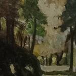 Immagine: Bruno Capossela - passeggiata tra i boschi, Vigolana TN, olio mis 30x20 