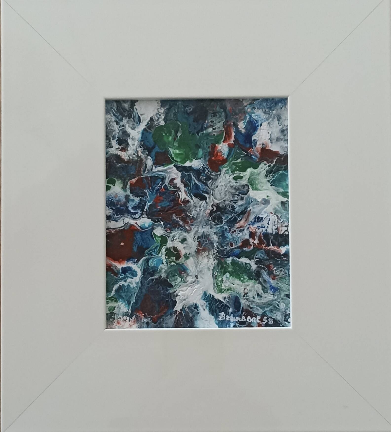 Immagine: Capossela Bruno - Astratto fluidart tecnica mista 16x13 anno 2022