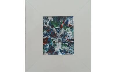 Immagine: Capossela Bruno - Astratto fluidart tecnica mista 16x13 anno 2022