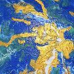 Immagine: Capossela Bruno - Astratto fluidart tecnica mista su tela 20x20 anno 2023