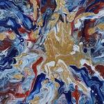 Immagine: Capossela Bruno - Evoluzione fluidart tecnica mista su lino diam 35 anno 2023