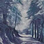 Immagine: Capossela Bruno - Sentieri della Vigolana Tn acrilico su cartoncino 24x15.5