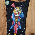 Immagine: Capossela Salvatore - il violinista sulla luna 20x40 olio su tavola antica con cornice antica in abete 2022