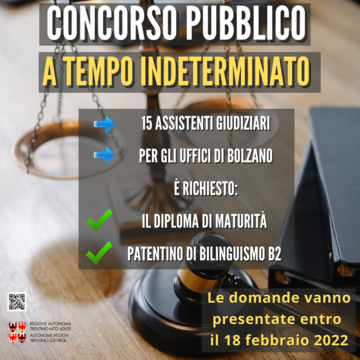 REGIONE: PROROGATE AL 18 FEBBRAIO LE DOMANDE PER IL CONCORSO DI ASSISTENTE GIUDIZIARIO REGIONE: PROROGATE AL 18 FEBBRAIO LE DOMANDE PER IL CONCORSO DI ASSISTENTE GIUDIZIARIO