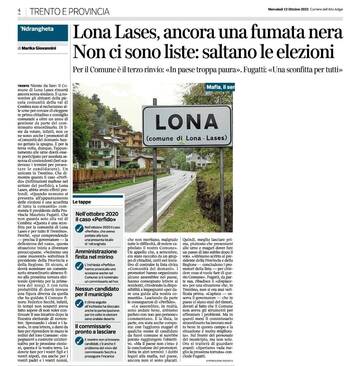 A LONA LASES SALTANO LE ELEZIONI COMUNALI