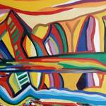 Immagine: Delaiti - riflessi autunnali sul lago di Cei 40x60 olio su tela