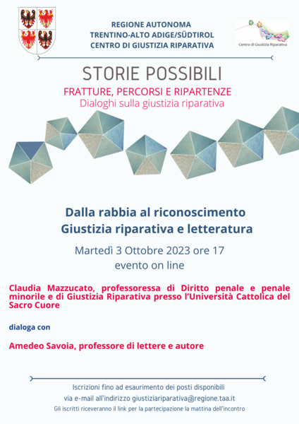 Giustizia riparativa: undicesimo appuntamento online
