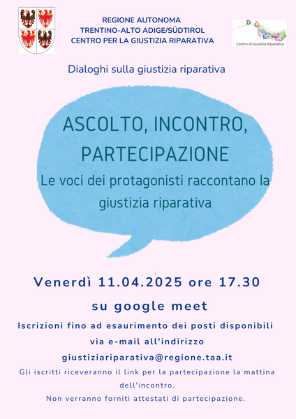 NUOVO APPUNTAMENTO CON I DIALOGHI SULLA GIUSTIZIA RIPARATIVA: IL VALORE DELL’ESPERIENZA DIRETTA