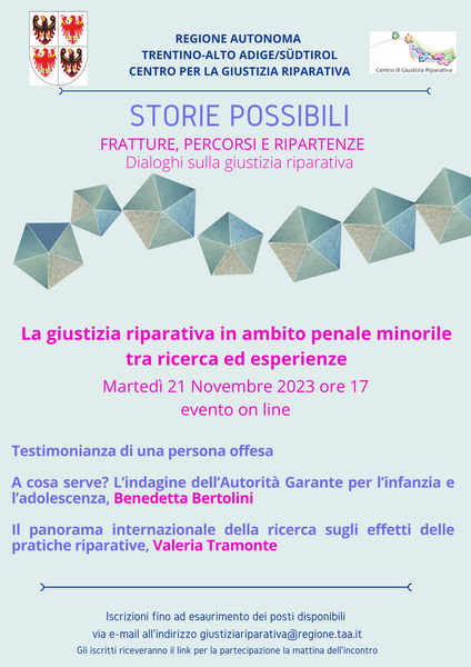 Giustizia riparativa: dodicesimo appuntamento online