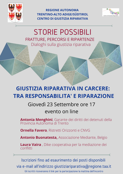 Giustizia riparativa: sesto appuntamento online
