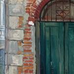 Immagine: Morato Bruno - 8 Portone verde a Venezia olio su tavola telata cm.52x38,5 