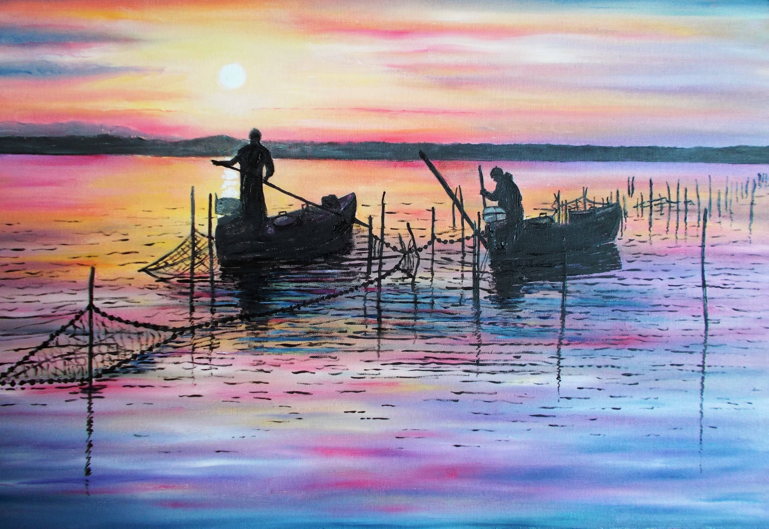 Immagine: Pescatori in laguna