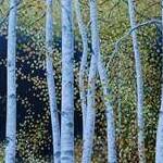 Immagine: "Betulle su sfondo blu"