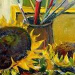 Immagine: Girasoli e pennelli