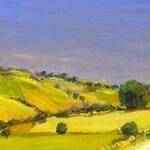 Immagine: Strada bianca e campi gialli