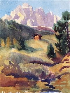 Immagine: Titolo (in ladino della Val Gardena): Pra dl Mëune