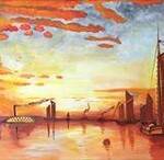 Immagine: Tramonto sulla Baia di New York