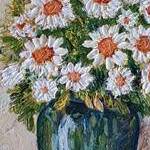 Immagine: Vaso di Margherite bianche,olio su tela