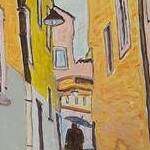 Immagine: Vicolo dell'Adige Trento olio su tela